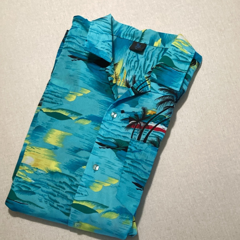 FC Men's, Tropical, Hawaiian, Button Front Shirt Size XL, Sailing, Beach, Island